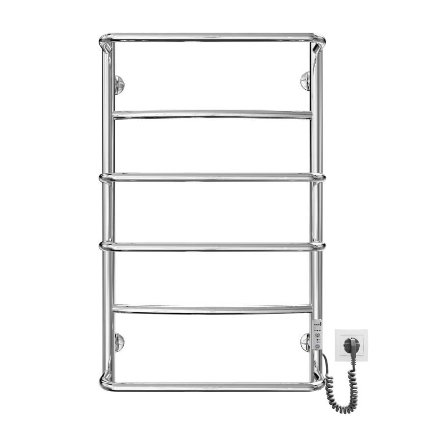 Badezimmer-Handtuchheizkörper LUX 105W/230V 81x52 cm Edelstahl/glänzend verchromt rechts