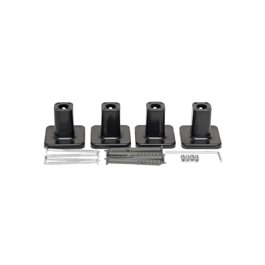 Bad-Handtuchheizkörper mit Thermostat AVANGARD 316 W/230 V 50,6 cm IP44 schwarz links eckig