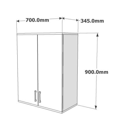 Badezimmer-Hängeschrank ZOE 90x70 cm weiß