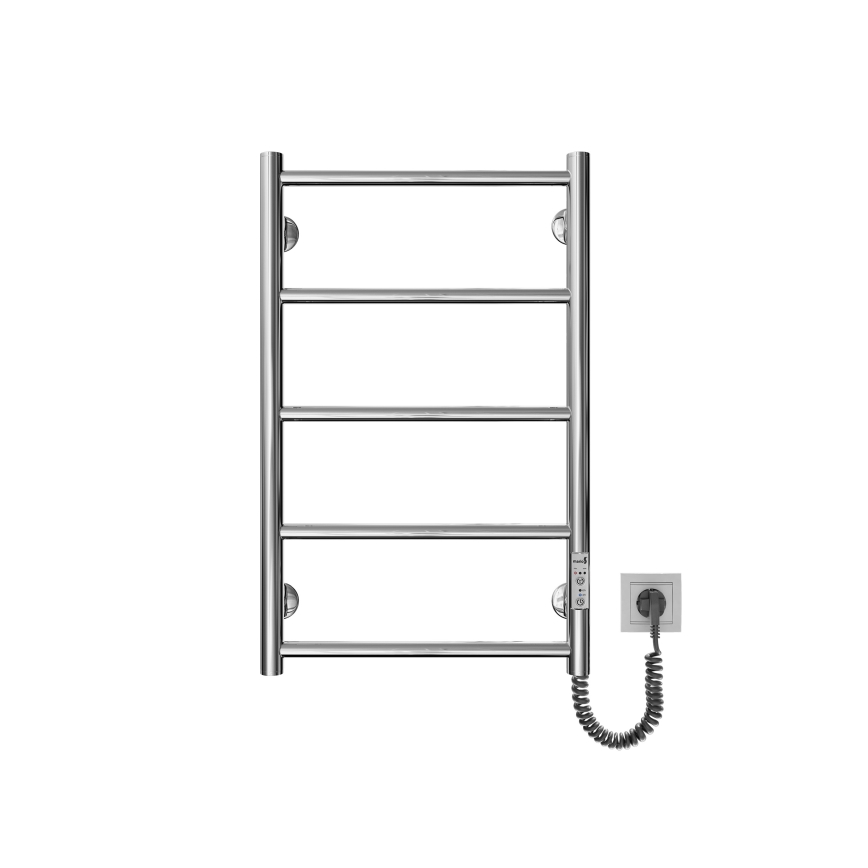 Badezimmer-Leiterheizkörper CLASSIC 65W/230V 66x42 cm Edelstahl/glänzender Chrom rechts