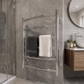 Badezimmer-Leiterheizkörper INOX CLASSIC 120 W / 230 V, 57 x 43 cm, Edelstahl / Hochglanzchrom