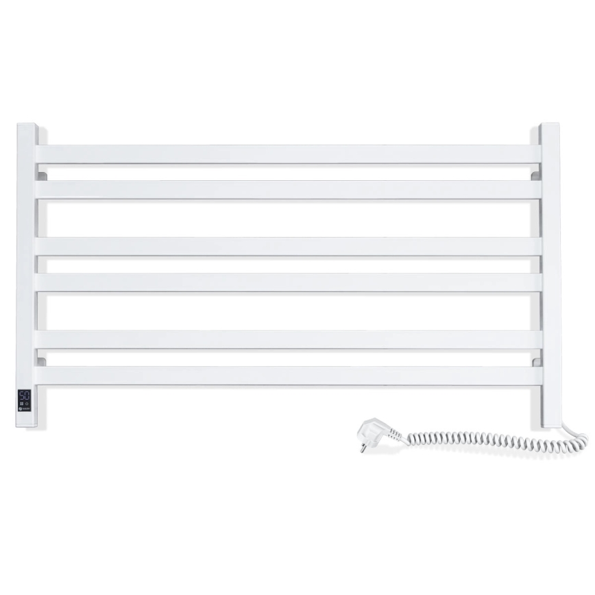 Bad-Handtuchheizkörper AVANGARD mit Thermostat, 316 W / 230 V, 50,6 cm, Schutzart IP44, weiß, rechts, eckig