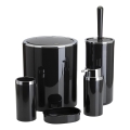 Badezimmer-Set CARMEN 5 Stk. schwarz/glänzendes Chrom