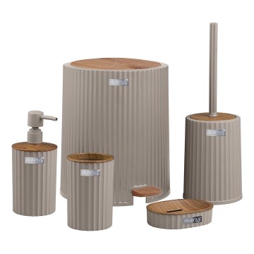 Badezimmer-Set COLI 5 Stk. beige/braun
