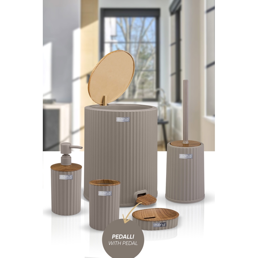 Badezimmer-Set COLI 5 Stk. beige/braun