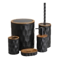 Badezimmer-Set REINA 5 Stk. schwarz/braun