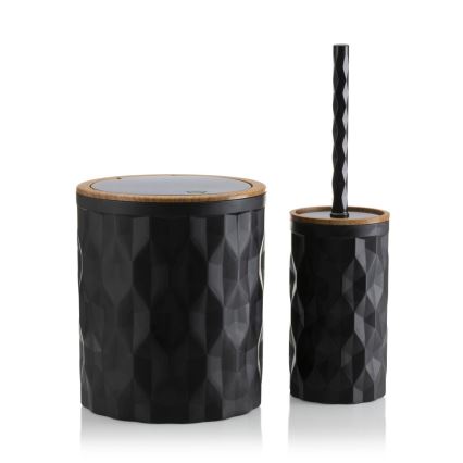 Badezimmer-Set REINA 5 Stk. schwarz/braun
