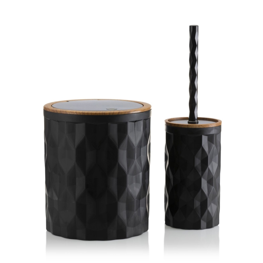 Badezimmer-Set REINA 5 Stk. schwarz/braun