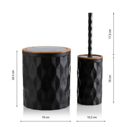 Badezimmer-Set REINA 5 Stk. schwarz/braun