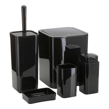 Badezimmer-Set SIERRA 5 Stk. schwarz