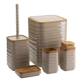 Badezimmer-Set WAVE 5 Stk. beige/braun