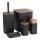 Badezimmer-Set ZOYA 5 Stk. schwarz/braun