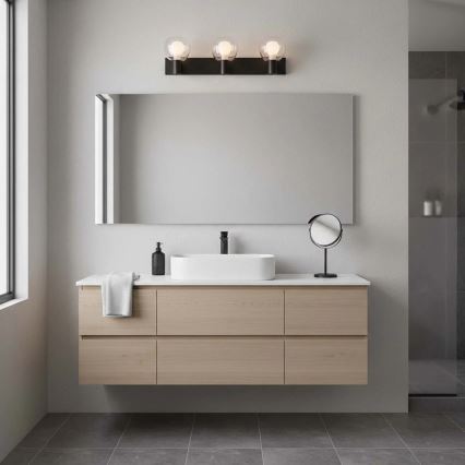 Badezimmer-Wandleuchte POLA 3xG9/5W/230V IP44 schwarz/transparent