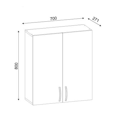 Badezimmer-Wandschrank MIS 80x70 cm weiß