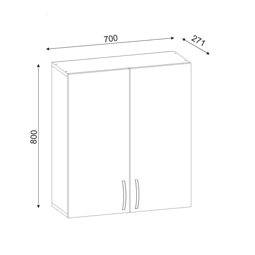Badezimmer-Wandschrank MIS 80x70 cm weiß