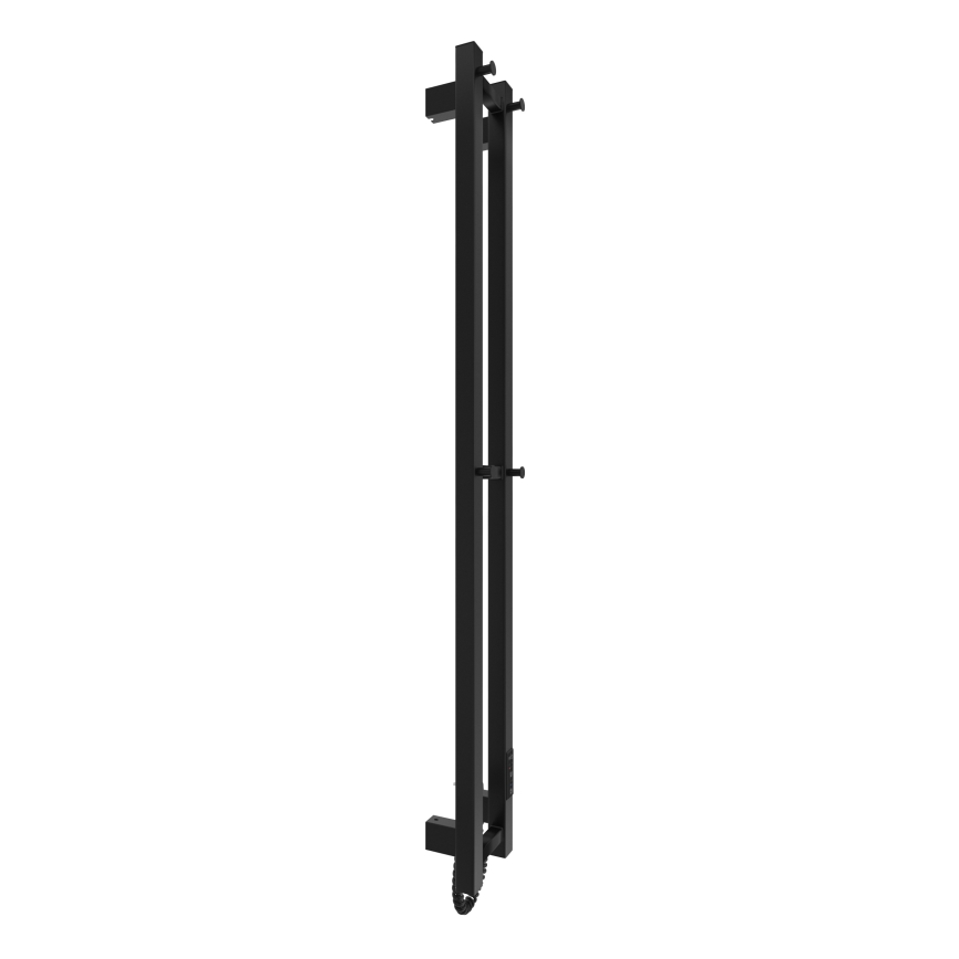 Badezimmerheizkörper HF SLIM, 80 W/230 V, 117 × 14 cm, schwarz, eckig, Schutzart IP44