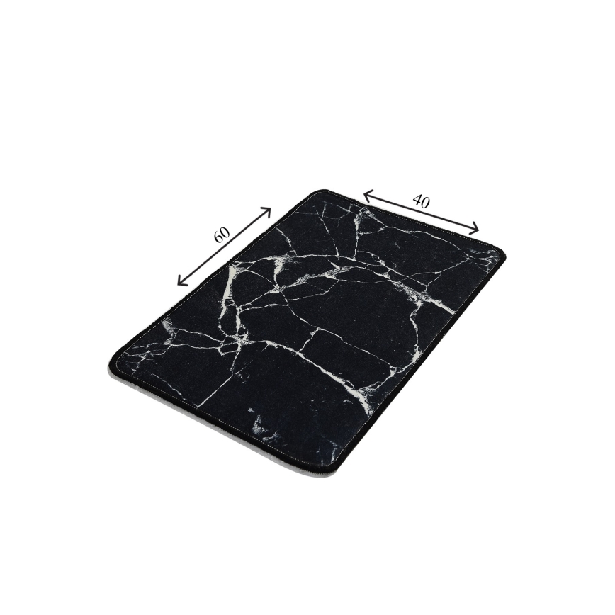 Badezimmermatte MARBLE 40x60 cm schwarz