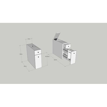 Badezimmerschrank CALENCIA 55x60 cm anthrazit