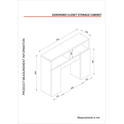 Badezimmerschrank GERONIMO 61x76 cm weiß