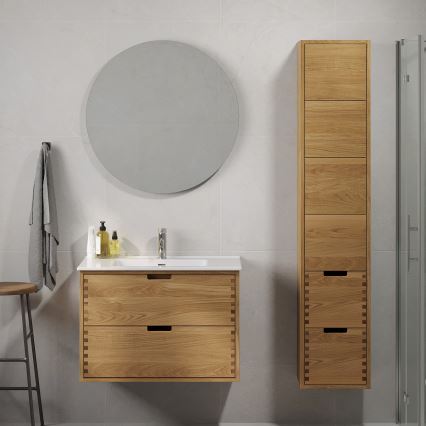 Badezimmerschrank GRIBSKOV 175 cm beige/Eiche