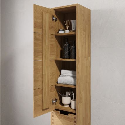 Badezimmerschrank GRIBSKOV 175 cm beige/Eiche