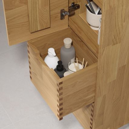 Badezimmerschrank GRIBSKOV 175 cm beige/Eiche