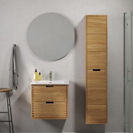 Badezimmerschrank GRIBSKOV 175 cm beige/Eiche