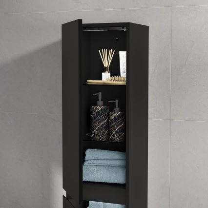 Badezimmerschrank HELSINKI 35x174x32 cm schwarz