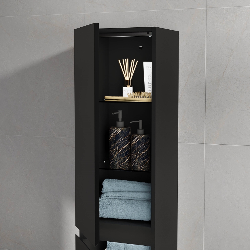 Badezimmerschrank HELSINKI 35x174x32 cm schwarz
