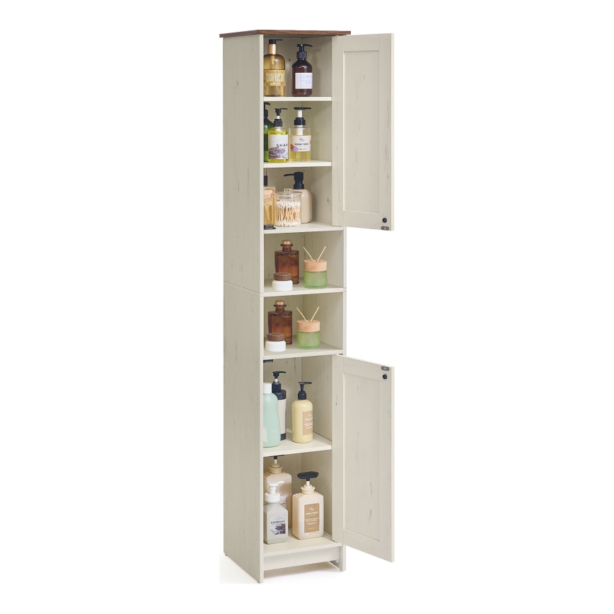 Badezimmerschrank LEXI 30x170 cm weiß/braun
