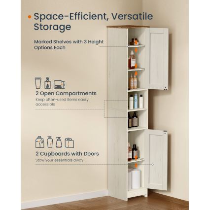 Badezimmerschrank LEXI 30x170 cm weiß/braun