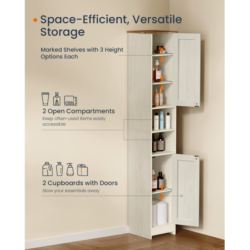 Badezimmerschrank LEXI 30x170 cm weiß/braun