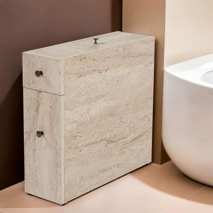 Badezimmerschrank MELODY, Marmor-Dekor, beige