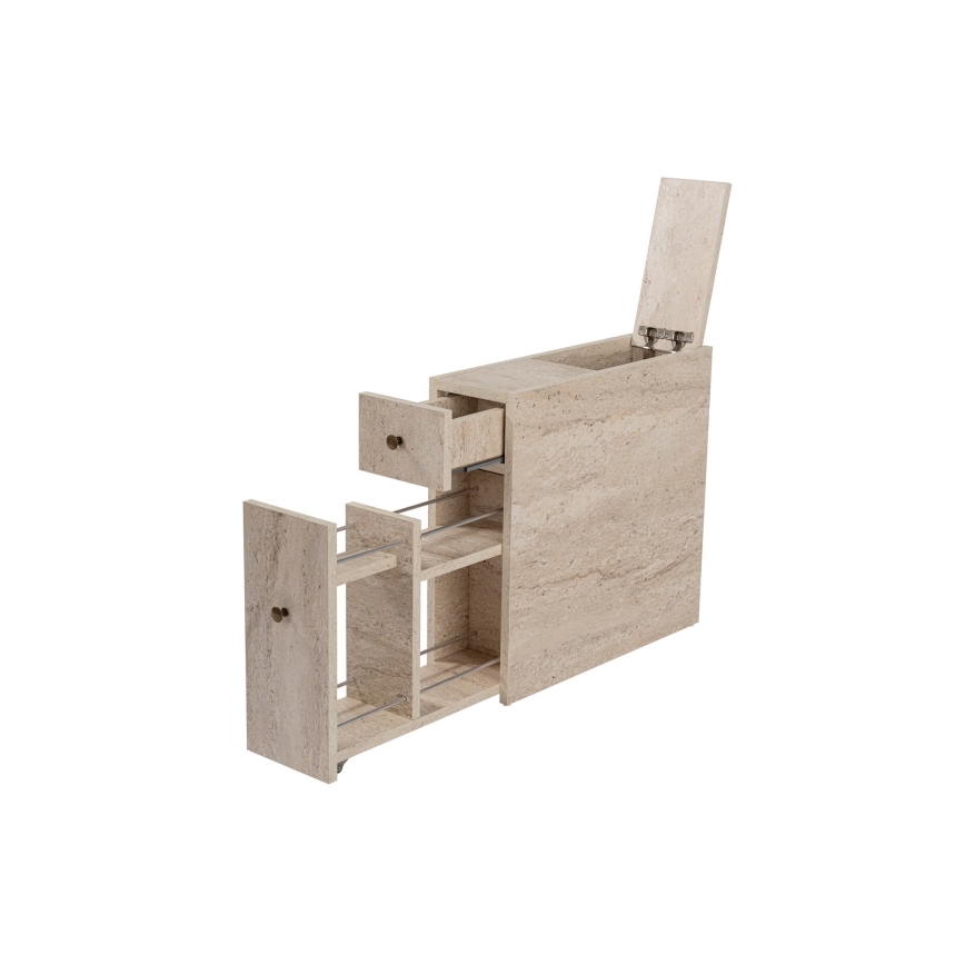 Badezimmerschrank MELODY, Marmor-Dekor, beige
