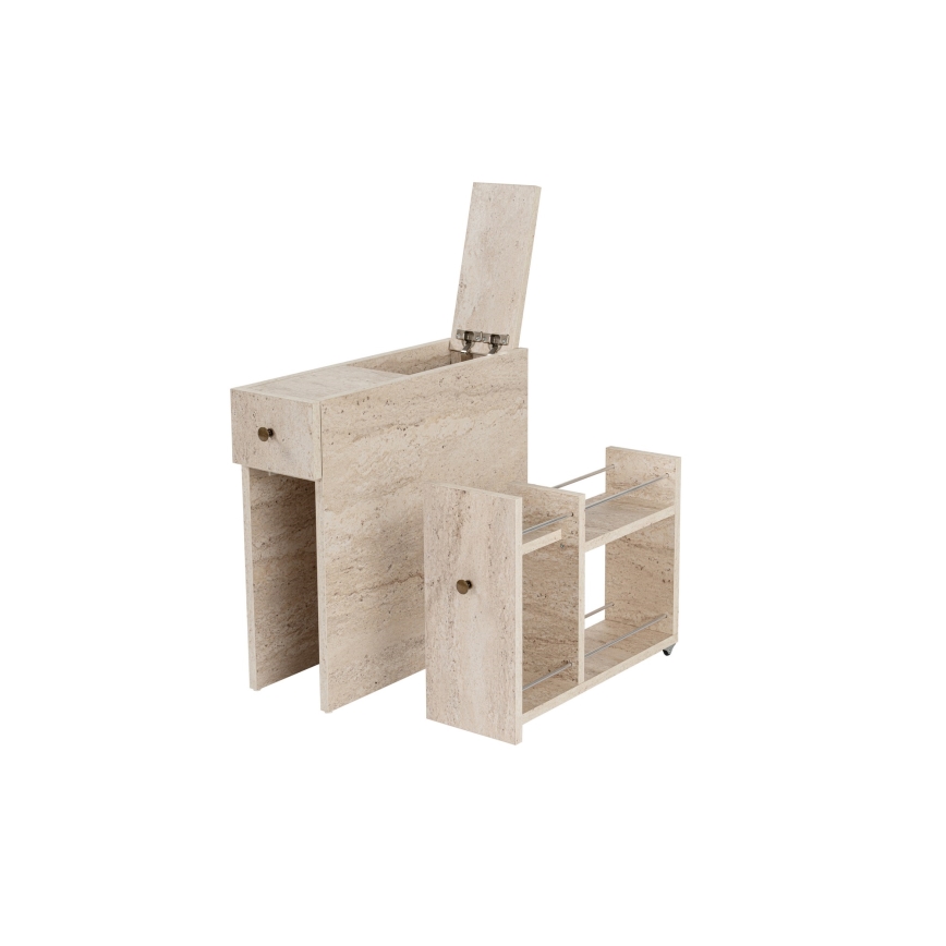 Badezimmerschrank MELODY, Marmor-Dekor, beige