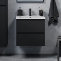 Badezimmerschrank mit integriertem Waschbecken MOLDE 60x55x46 cm schwarz