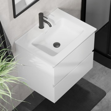 Badezimmerschrank mit Waschbecken CONOR, 61 cm, weiß