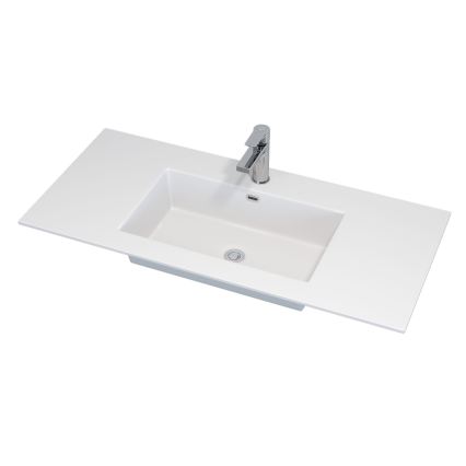 Badezimmerschrank mit Waschbecken HELSINKI 100 cm, weiß