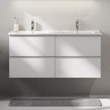 Badezimmerschrank mit Waschbecken HELSINKI 120 cm weiß