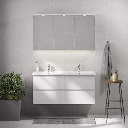 Badezimmerschrank mit Waschbecken HELSINKI 120 cm weiß
