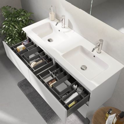Badezimmerschrank mit Waschbecken HELSINKI 120 cm weiß