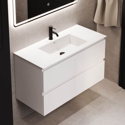 Badezimmerschrank mit Waschbecken HELSINKI 120 cm weiß