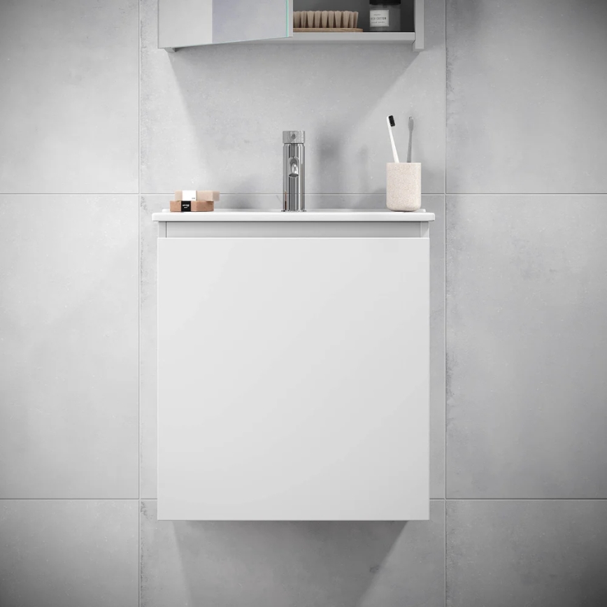 Badezimmerschrank mit Waschbecken KENWOOD 51x55x41 cm weiß