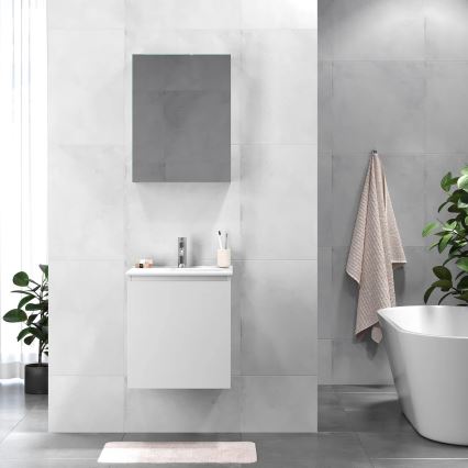 Badezimmerschrank mit Waschbecken KENWOOD 51x55x41 cm weiß