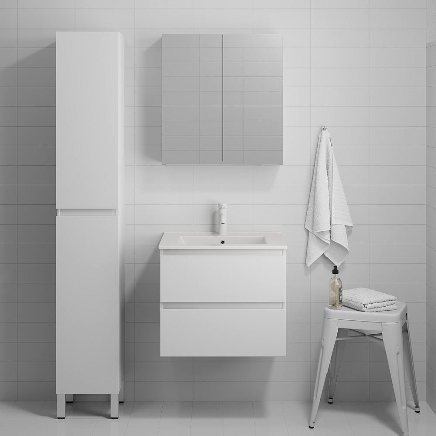 Badezimmerschrank mit Waschbecken KENWOOD 61 cm weiß