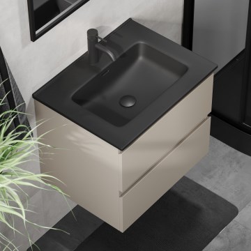 Badezimmerschrank mit Waschbecken KENWOOD 61x52x45 cm Marakesh/Schwarz
