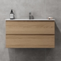 Badezimmerschrank mit Waschbecken KENWOOD, 91 cm, Eiche