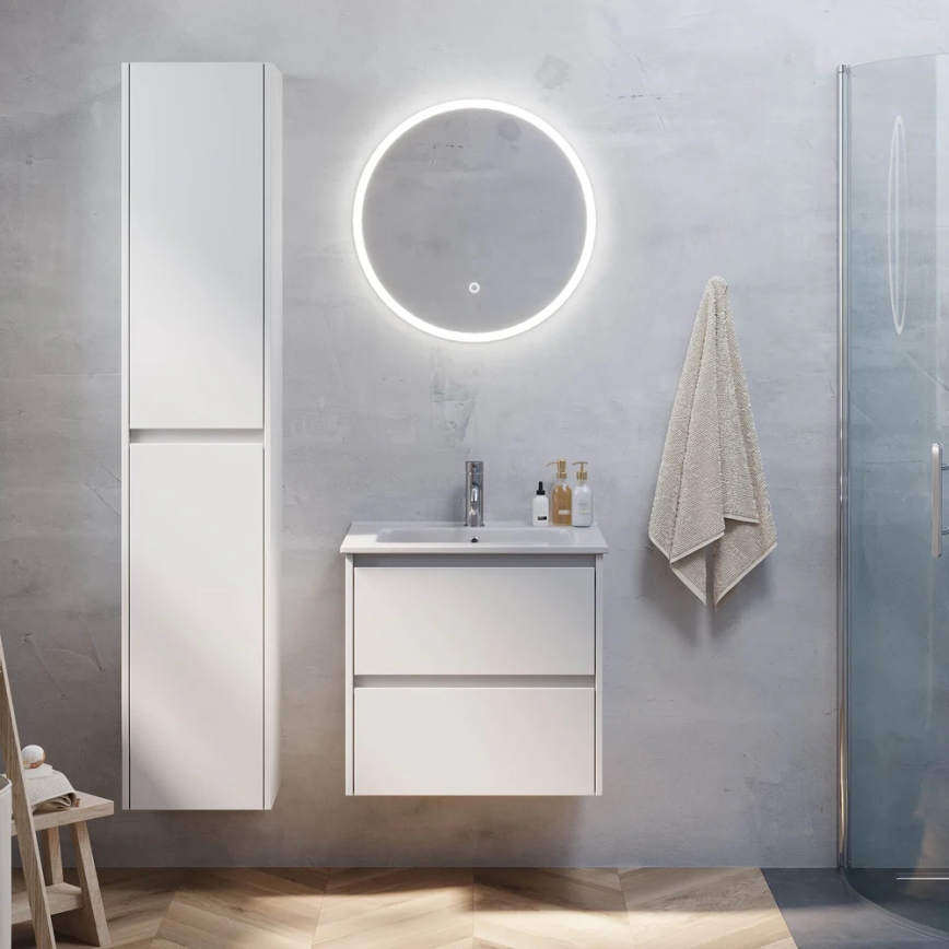Badezimmerschrank mit Waschbecken MOLDE 60x55x46 cm weiß