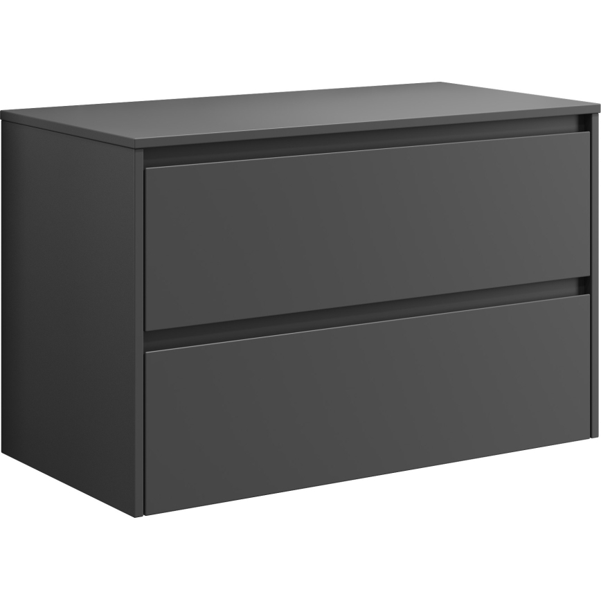 Badezimmerschrank mit Waschbecken TRONDHEIM/DRAMMEN 90x57x46 cm Anthrazit/Weiß