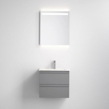 Badezimmerschrank mit Waschbecken VIGO + LED-Wandspiegel mit Hintergrundbeleuchtung LED/10W/230V IP44 grau